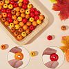 120Pcs 4 Colors Painted Natural Wood Beads WOOD-SP0001-11A-3