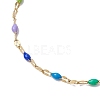 304 Stainless Steel Enamel Link Chains Bracelets for Women BJEW-JB10326-3