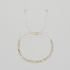 Adjustable Boho Natural Quartz Crystal Faceted Rondelle Braided Bead Bracelets OW0255-6-1