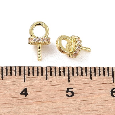 Brass with Cubic Zirconia Peg Bails KK-B087-13A-G-1