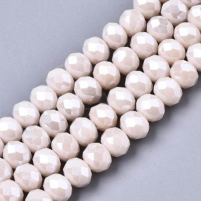 Electroplate Glass Beads Strands EGLA-A034-P6mm-A19-1