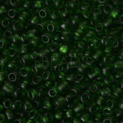 6/0 Frosted Round Glass Seed Beads X-SEED-A008-4mm-M7-1