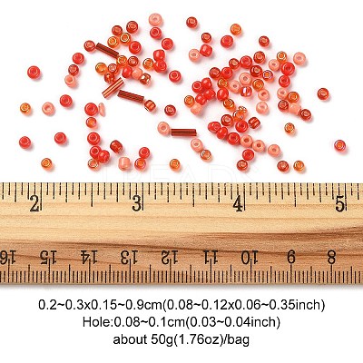 Opaque & Transparent Inside Colours Glass Seed Beads SEED-YW0002-17B-1