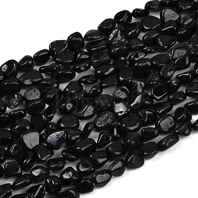 Natural Black Tourmaline Beads Strands G-Q060-E15-1