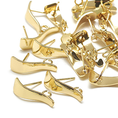 Brass Stud Earring Findings X-KK-N200-103-1