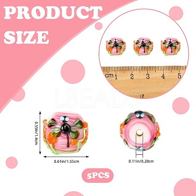 5Pcs Handmade Lampwork Beads LAMP-SZ0001-50A-1