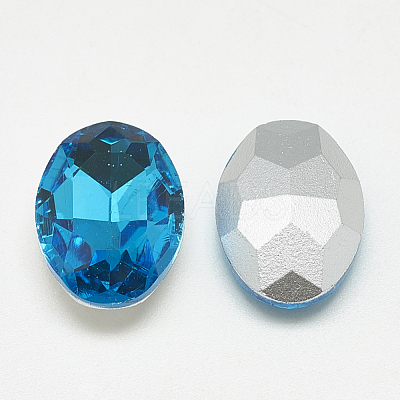 Pointed Back Glass Rhinestone Cabochons RGLA-T080-6x8mm-12-1