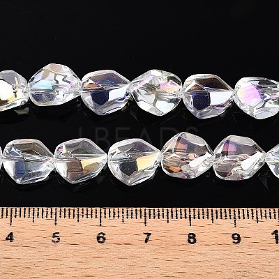 Electroplate Glass Beads Strands EGLA-T021-10B-1