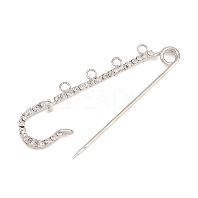 Iron Rhinestone Safety Pins Brooch Findings IFIN-A021-01D-P-1