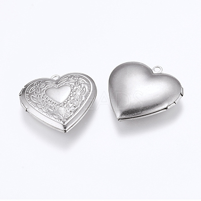 Tarnish Resistant 304 Stainless Steel Locket Pendants STAS-E144-020P-1