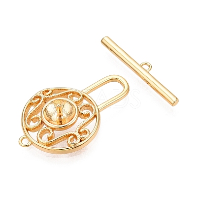 Brass Toggle Clasps KK-N254-141G-1
