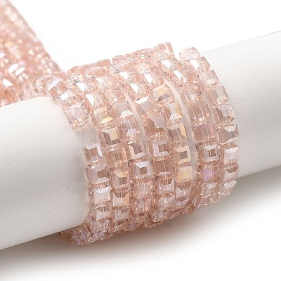 Electroplate Glass Beads Strands EGLA-D018-4x4mm-32-1