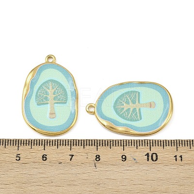 Printed 304 Stainless Steel Pendants STAS-C158-14G-04-1
