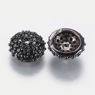 Brass Micro Pave Cubic Zirconia Bead Cap ZIRC-E138-03B-1