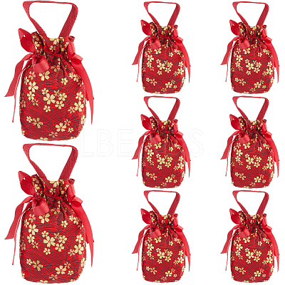 Flower Printed Cloth Drawstring Storage Bags ABAG-WH20010-20D-01-1
