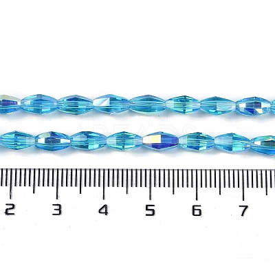 Electroplate Glass Beads Strands GLAA-Q101-03B-AB05-1