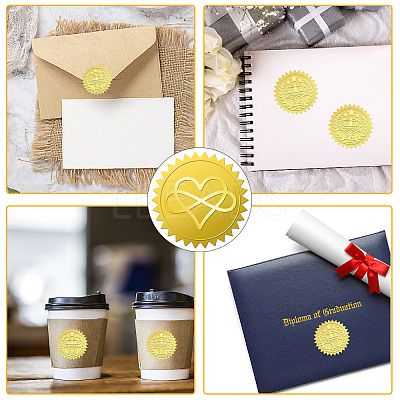 34 Sheets Self Adhesive Gold Foil Embossed Stickers DIY-WH0509-056-1