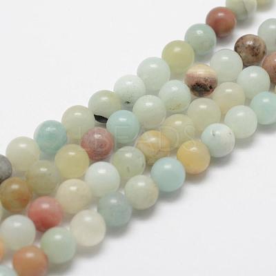 Natural Flower Amazonite Beads Strands X-G-G697-F06-4mm-1