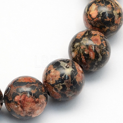 Natural Leopard Skin Jasper Round Beads Strands G-S182-4mm-1