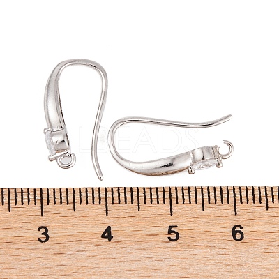 Rack Plating Brass Cubic Zirconia Earring Hooks KK-S374-05P-05-1