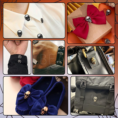 24Pcs 1-Hole Alloy Shank Buttons BUTT-PH0001-81B-1