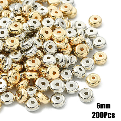 200Pcs 2 Colors CCB Plastic Spacer Beads CCB-YW0001-50C-1