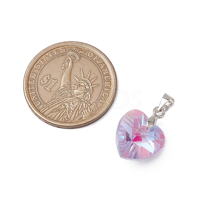10Pcs Glass Pendants PALLOY-JF03119-02-1