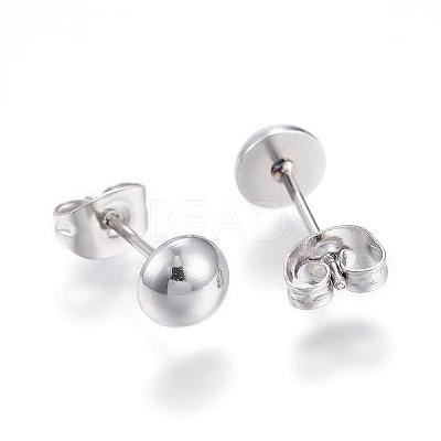 304 Stainless Steel Ear Studs EJEW-G210-02-1