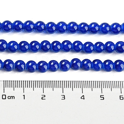 Baking Paint Imitation Jade Glass Round Bead Strands X-DGLA-Q021-6mm-33-1