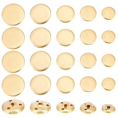 50Pcs 5 Styles 3-Hole Brass Buttons BUTT-OC0001-47G-1