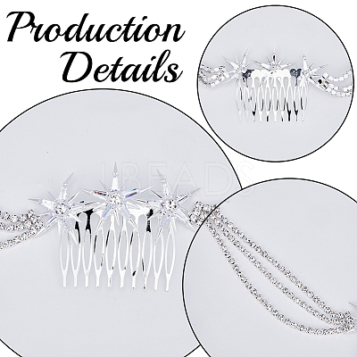 Alloy Rhinestone Hair Combs MRMJ-WH2007-031P-1