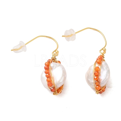 Sterling Silver Dngle Earrings EJEW-K273-07G-1