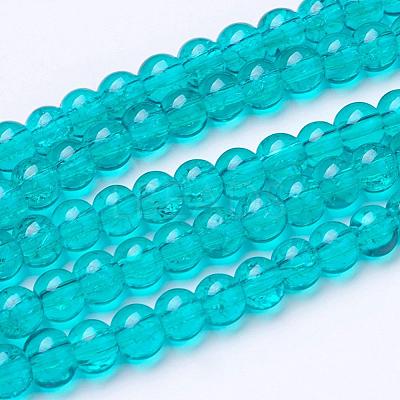 Spray Painted Crackle Glass Beads Strands CCG-Q001-4mm-15-1