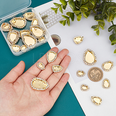 24Pcs 4 Style Brass Cabochon Connector Setting RB-PH0001-18G-1