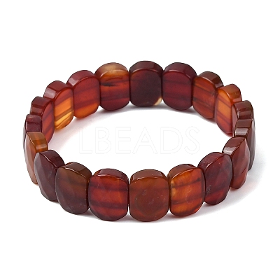 Dyed & Heated Natural Carnelian Beaded Stretch Bracelets for Unisex G-K303-01I-1