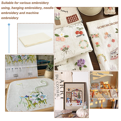 Cotton Solid Colored Cross Stitch Fabric DIY-WH0578-35B-02-1