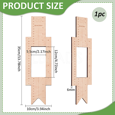 Beech Plywood Ruler TOOL-WH0159-88-1