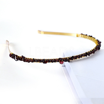 Natural Garnet Hair Bands PW-WGC1C33-13-1