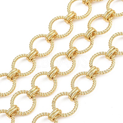 Brass Textured Ring Link Chains CHC-L054-15G-1