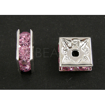 Brass Rhinestone Spacer Beads X1-RSB072-07S-1