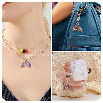 60Pcs Printed Translucent Acrylic Pendants OACR-TA0001-72-1