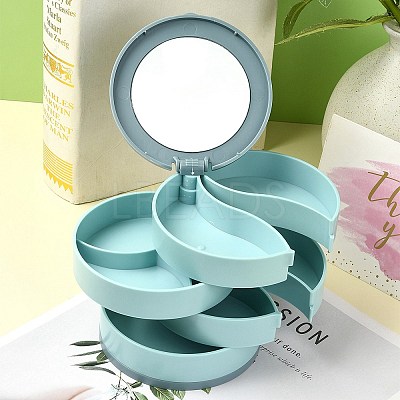 Rotatable 4-Layer Plastic Jewelry Storage Box AJEW-YW0001-13B-1