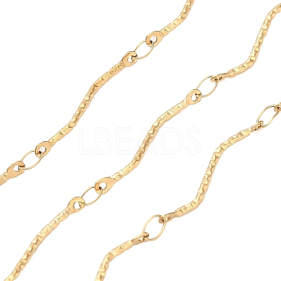 304 Stainless Steel Wavy Bar Link Chains CHS-H116-01M-G-1