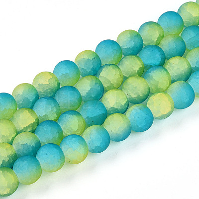 Crackle Glass Beads Strands GLAA-N009-10mm-10-1