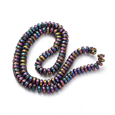 Electroplated Natural Lava Rock Beads Strands G-A256-E01-01J-1