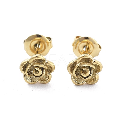 Ion Plating(IP) 304 Stainless Steel Stud Earrings EJEW-P300-01G-1