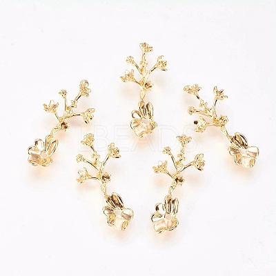 Brass Filigree Joiners Links KK-K230-48G-NF-1