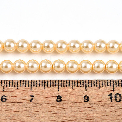Baking Paint Pearlized Glass Pearl Bead Strands HY-N002-5mm-A09-1