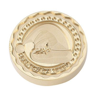 Christmas Series Wax Seal Brass Stamp Head LS-AJEW-M037-01G-27-1