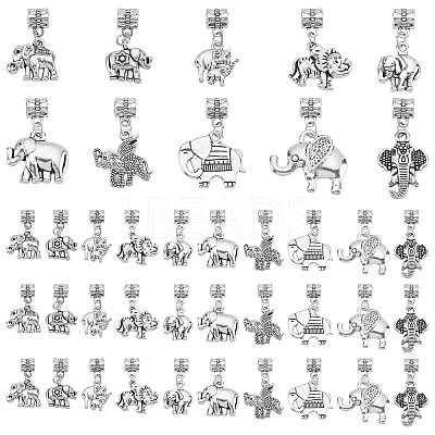 4 Sets Tibetan Style Alloy European Dangle Charms AJEW-PH0002-90-1